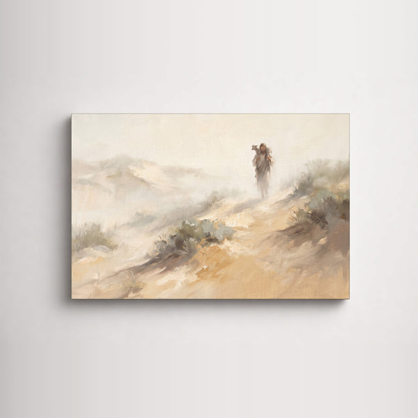 Carrying the Lamb Down the Dune as an unframed canvas