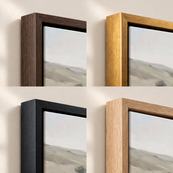 Found Among the Flowers frame finish options: Brown, Gold, Black and Natural