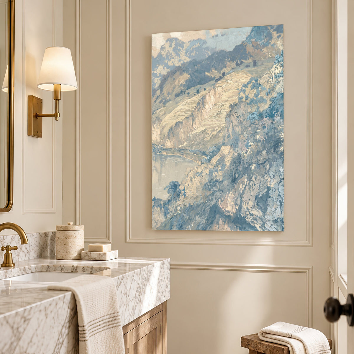 Powder Blue Mountain Valley wall art