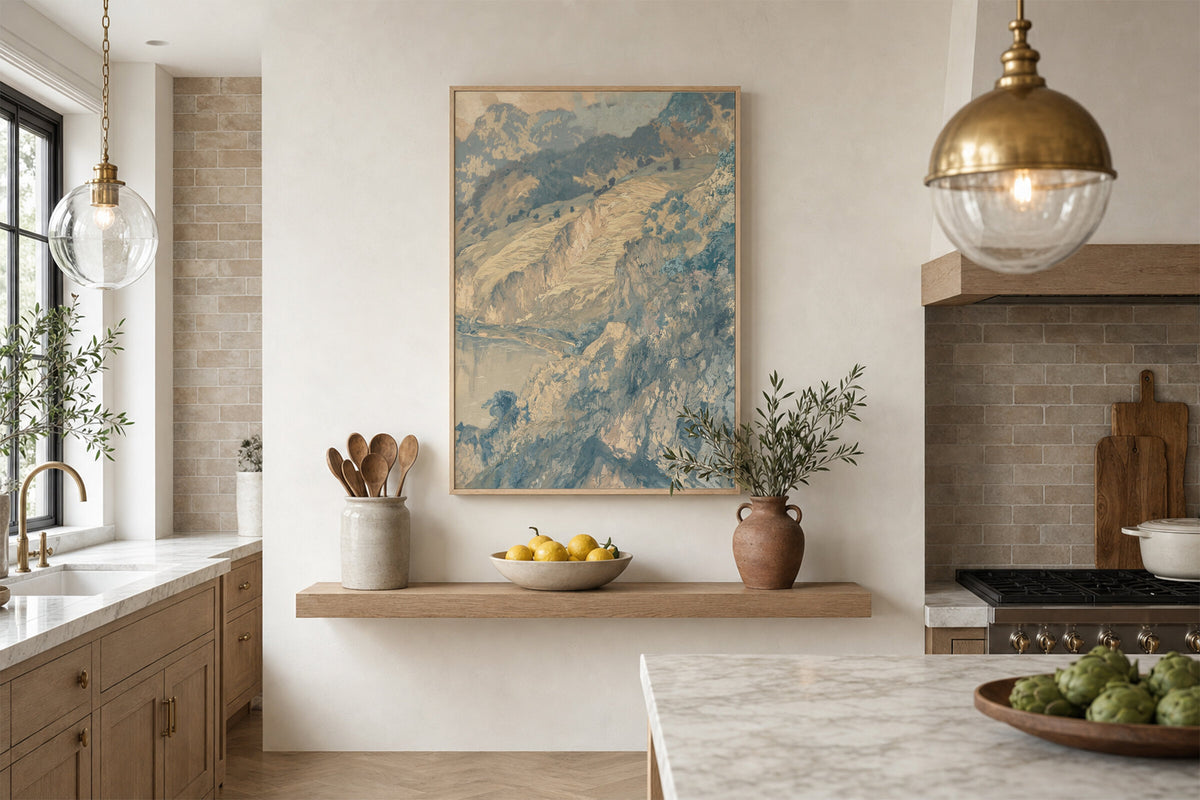 Powder Blue Mountain Valley wall art