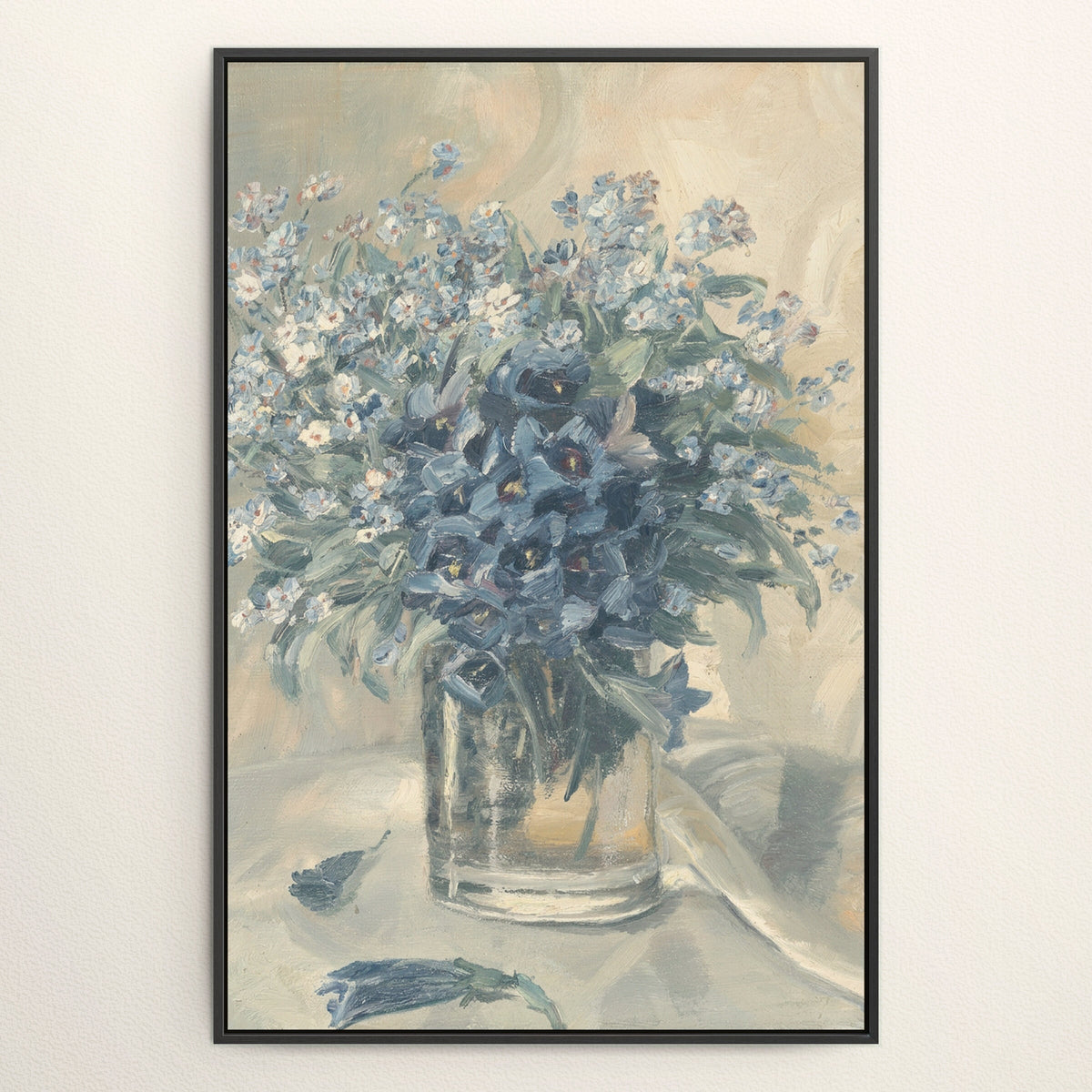 Blue Bouquet in Glass wall art