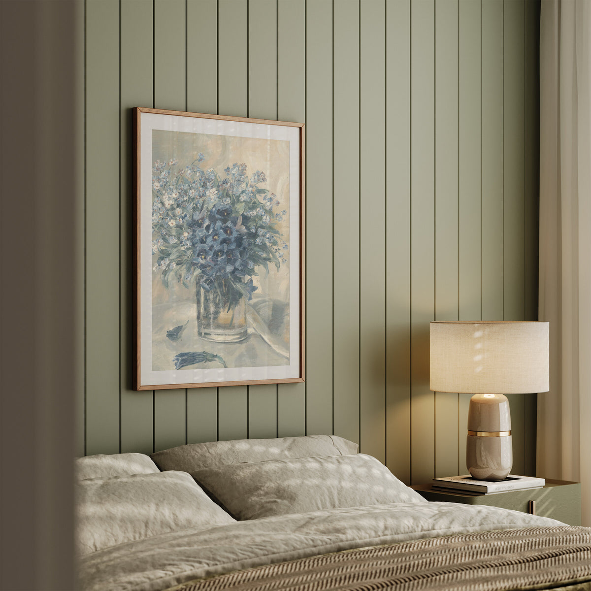 Blue Bouquet in Glass wall art