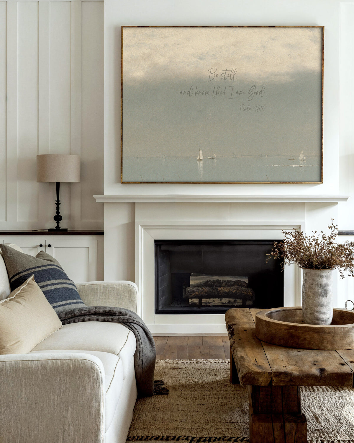 Calm Sea and Sailboats wall art
