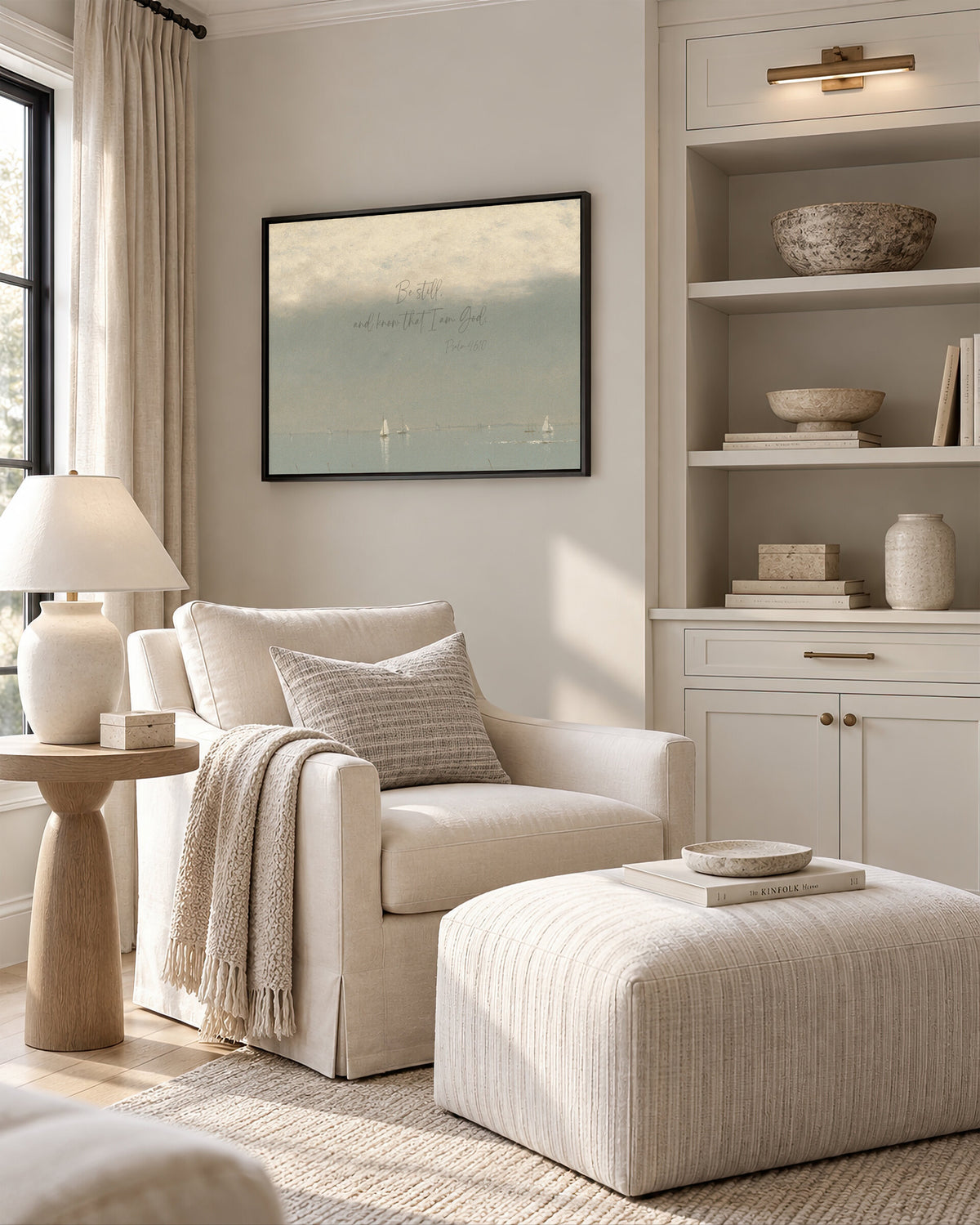 Calm Sea and Sailboats wall art
