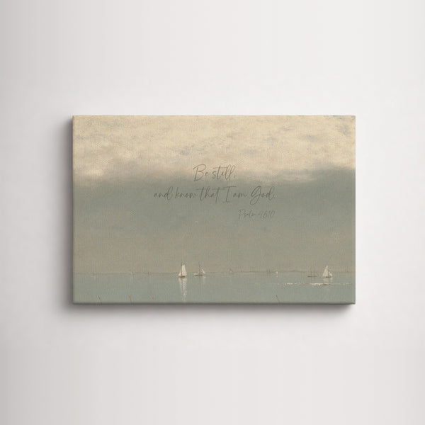 Calm Sea and Sailboats unframed canvas