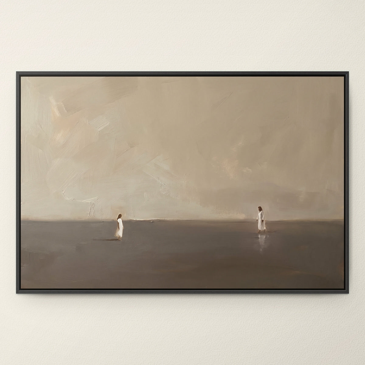 Figure on the Water with Jesus wall art