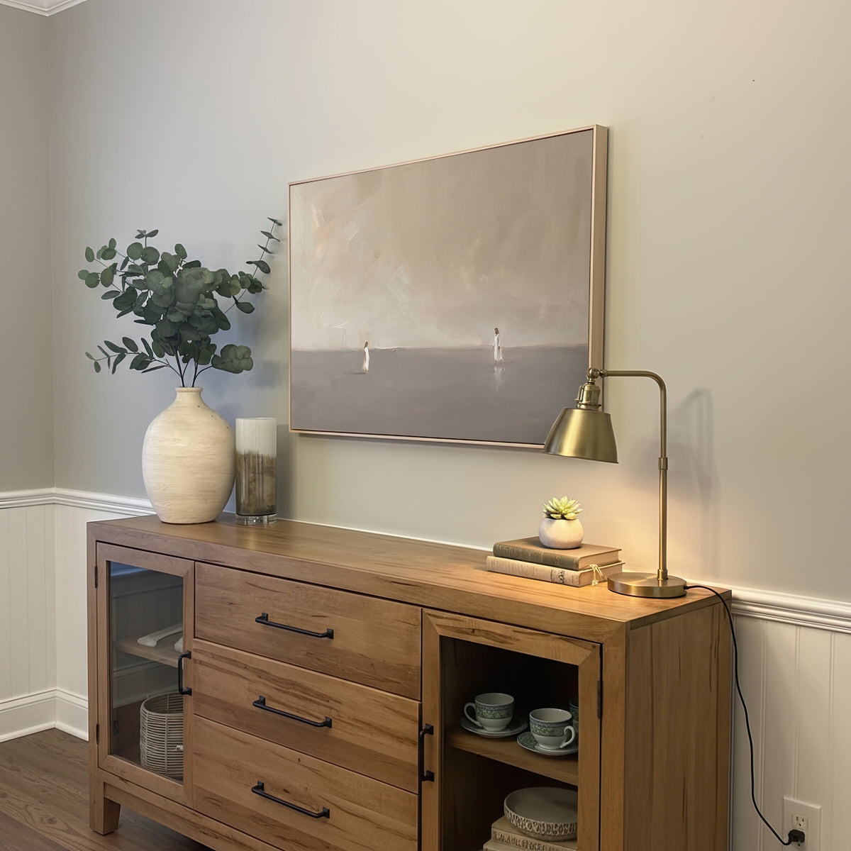 Figure on the Water with Jesus wall art