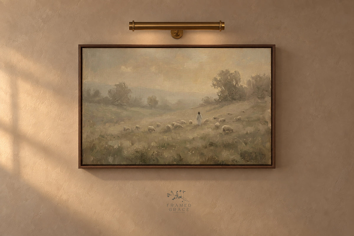 Hillside Flock Far wall art