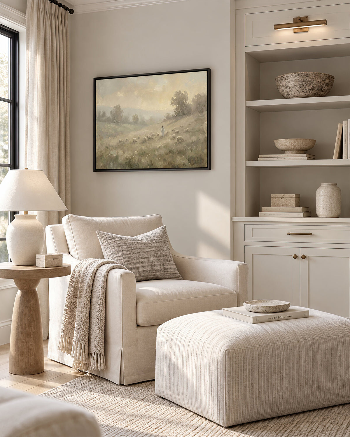 Hillside Flock Far wall art