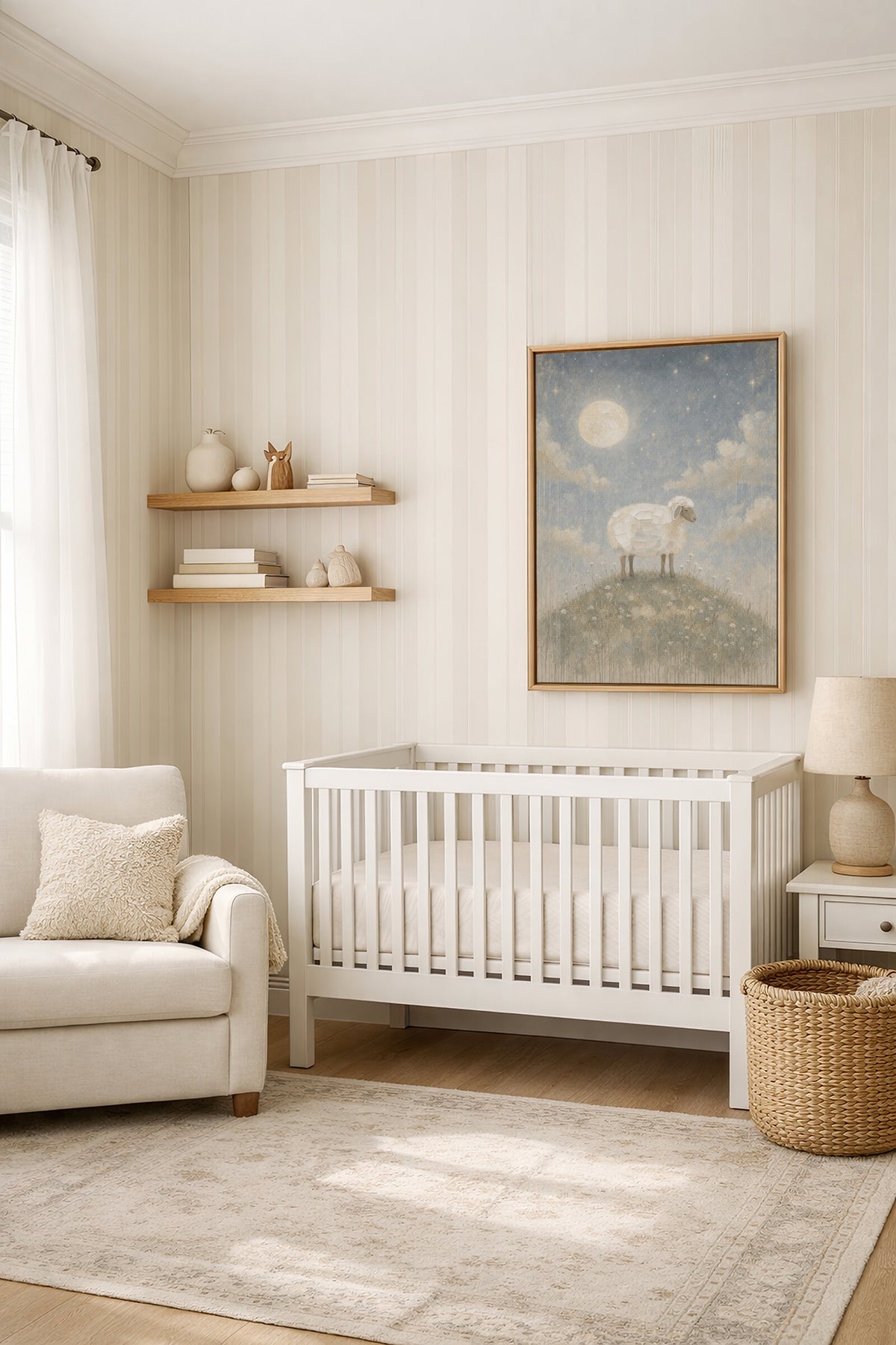 Little Lamb Sage Portrait wall art
