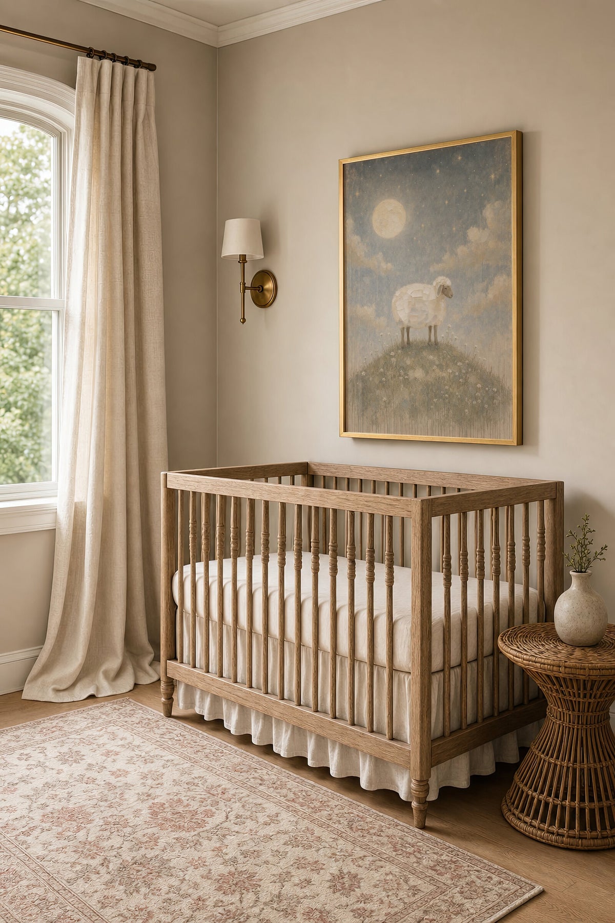 Little Lamb Sage Portrait wall art