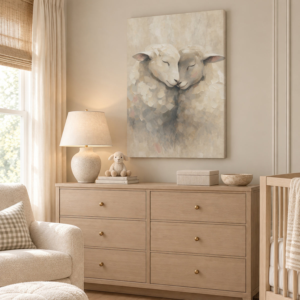 Little Lamb Blush Portrait wall art