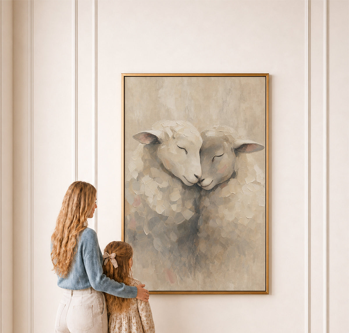 Little Lamb Blush Portrait wall art