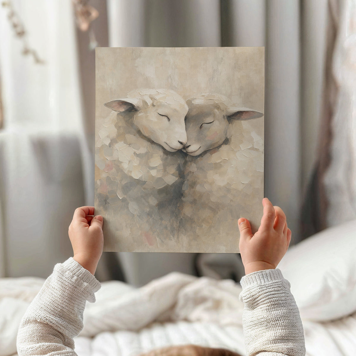 Little Lamb Blush Portrait wall art