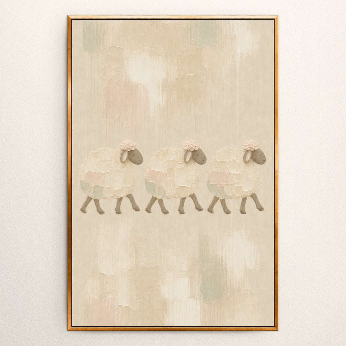 Little Lamb Cream Portrait wall art