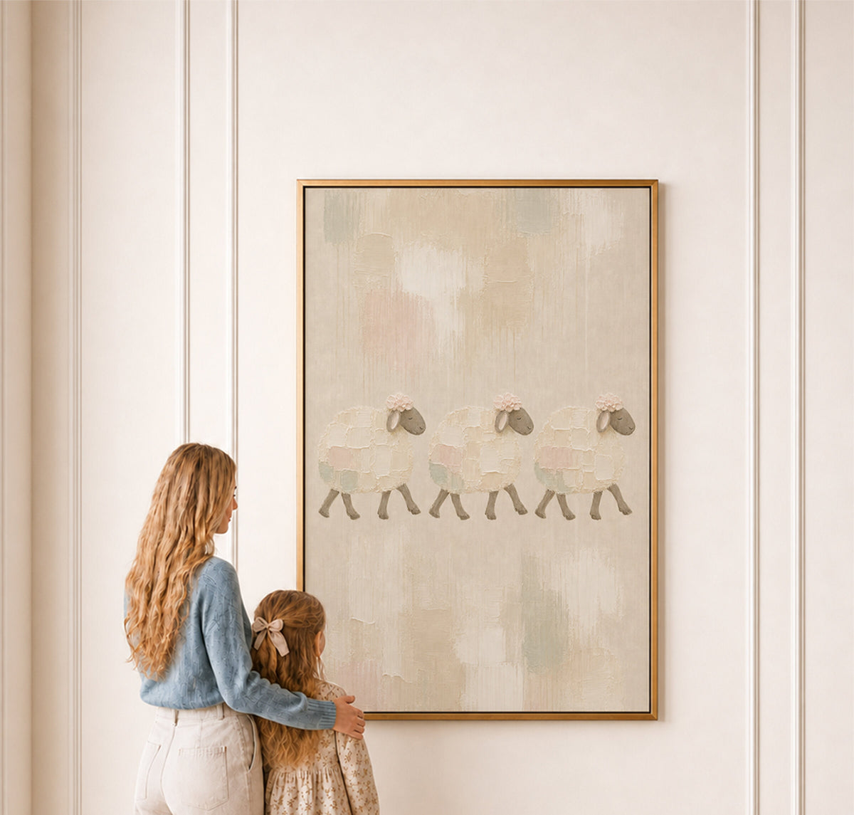 Little Lamb Cream Portrait wall art