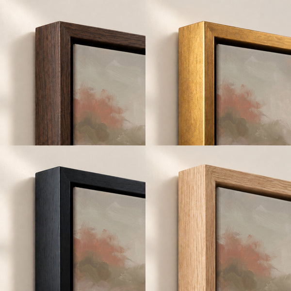 Autumn Flock from Behind frame finish options: Brown, Gold, Black and Natural