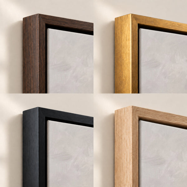 A Lamb in His Lap frame finish options: Brown, Gold, Black and Natural