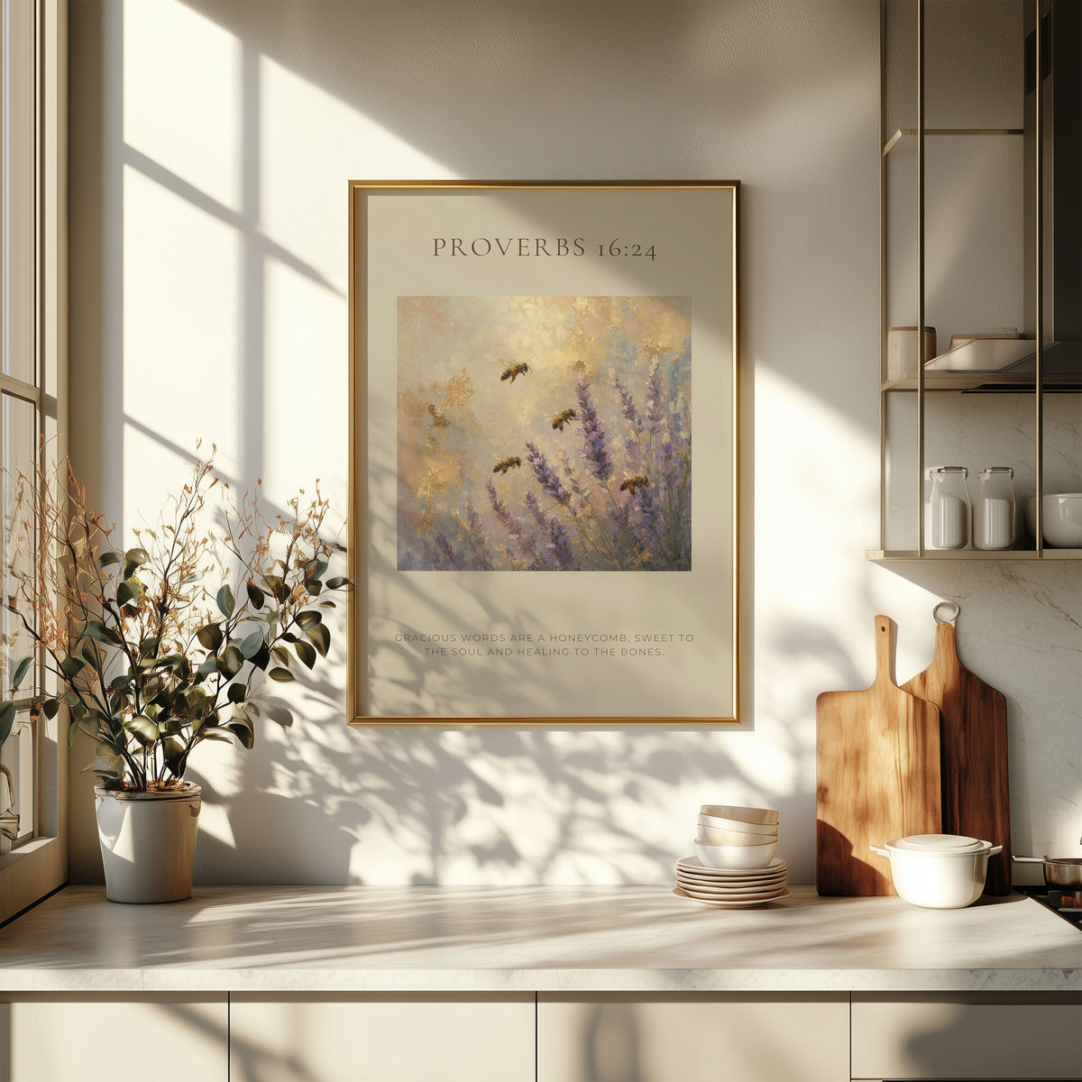 Gracious Words Are a Honeycomb — Proverbs 16:24 wall art