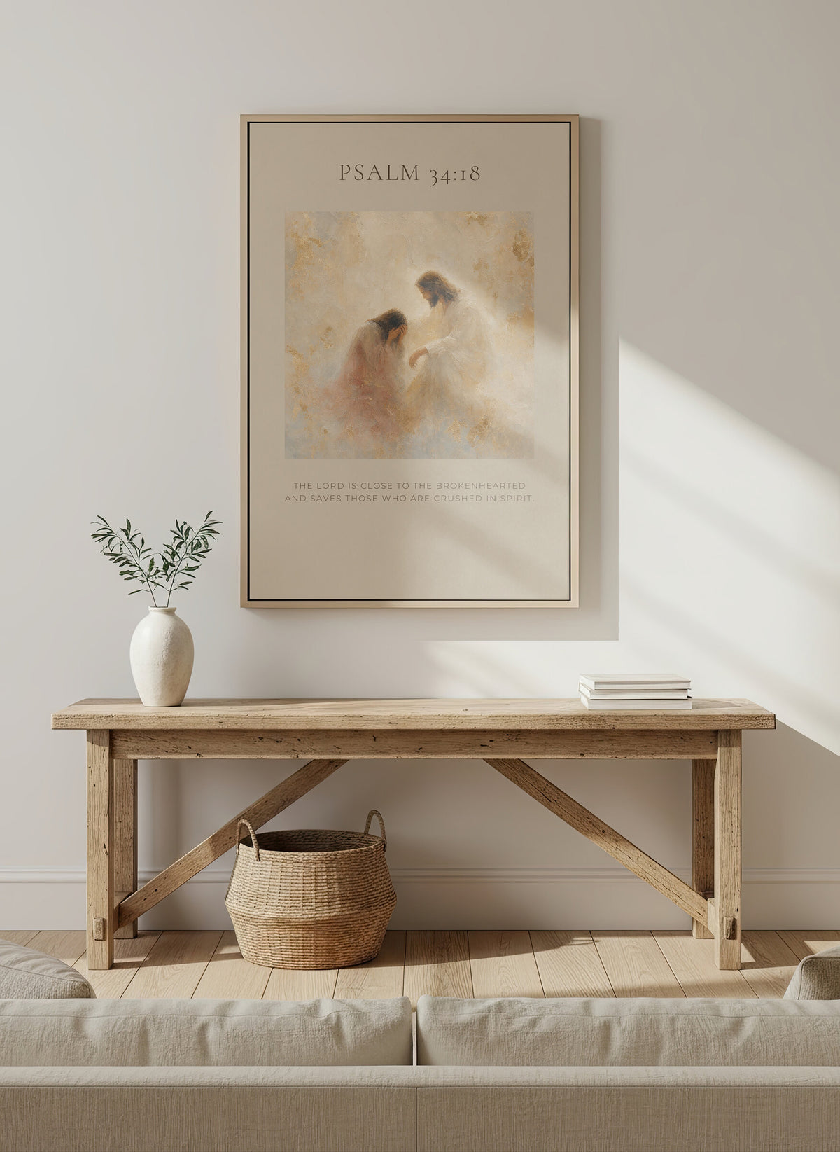 Jesus Comforts the Brokenhearted — Psalm 34:18 wall art