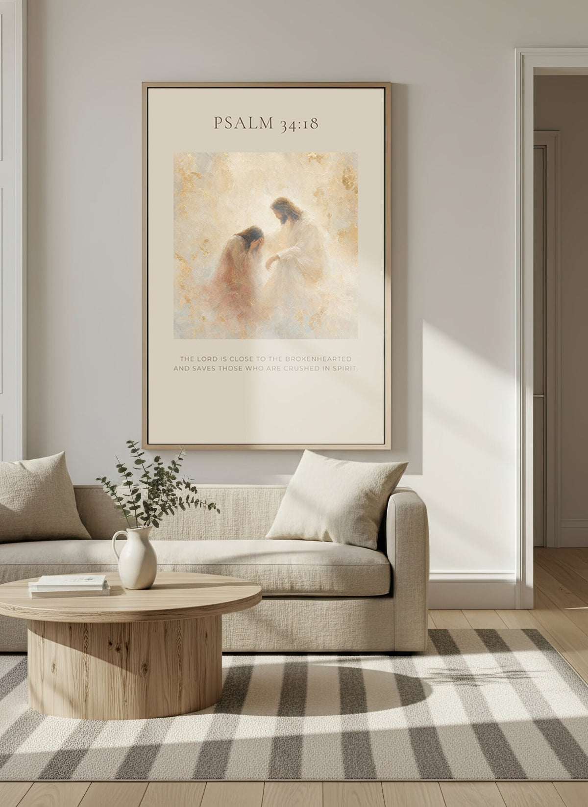 Jesus Comforts the Brokenhearted — Psalm 34:18 wall art