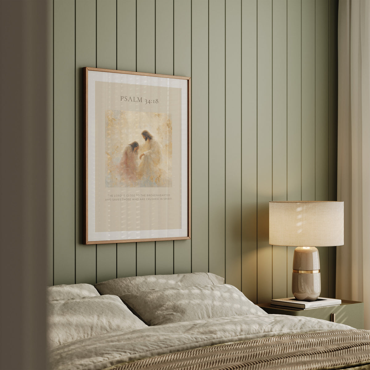 Jesus Comforts the Brokenhearted — Psalm 34:18 wall art