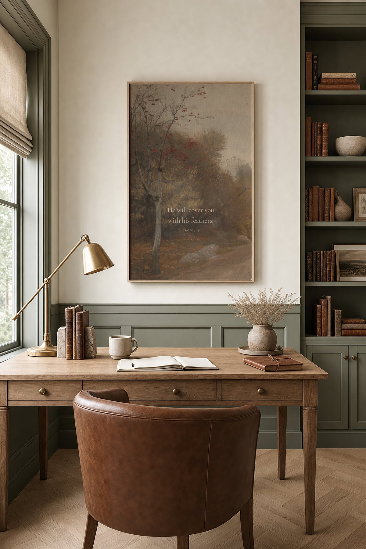 Under His Feathers Ivory wall art