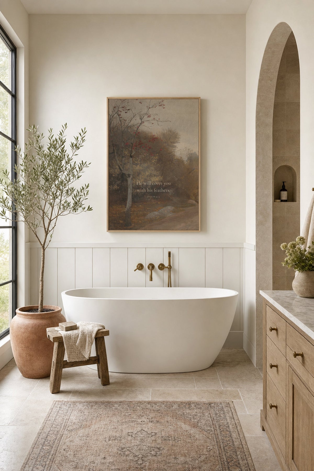 Under His Feathers Ivory wall art