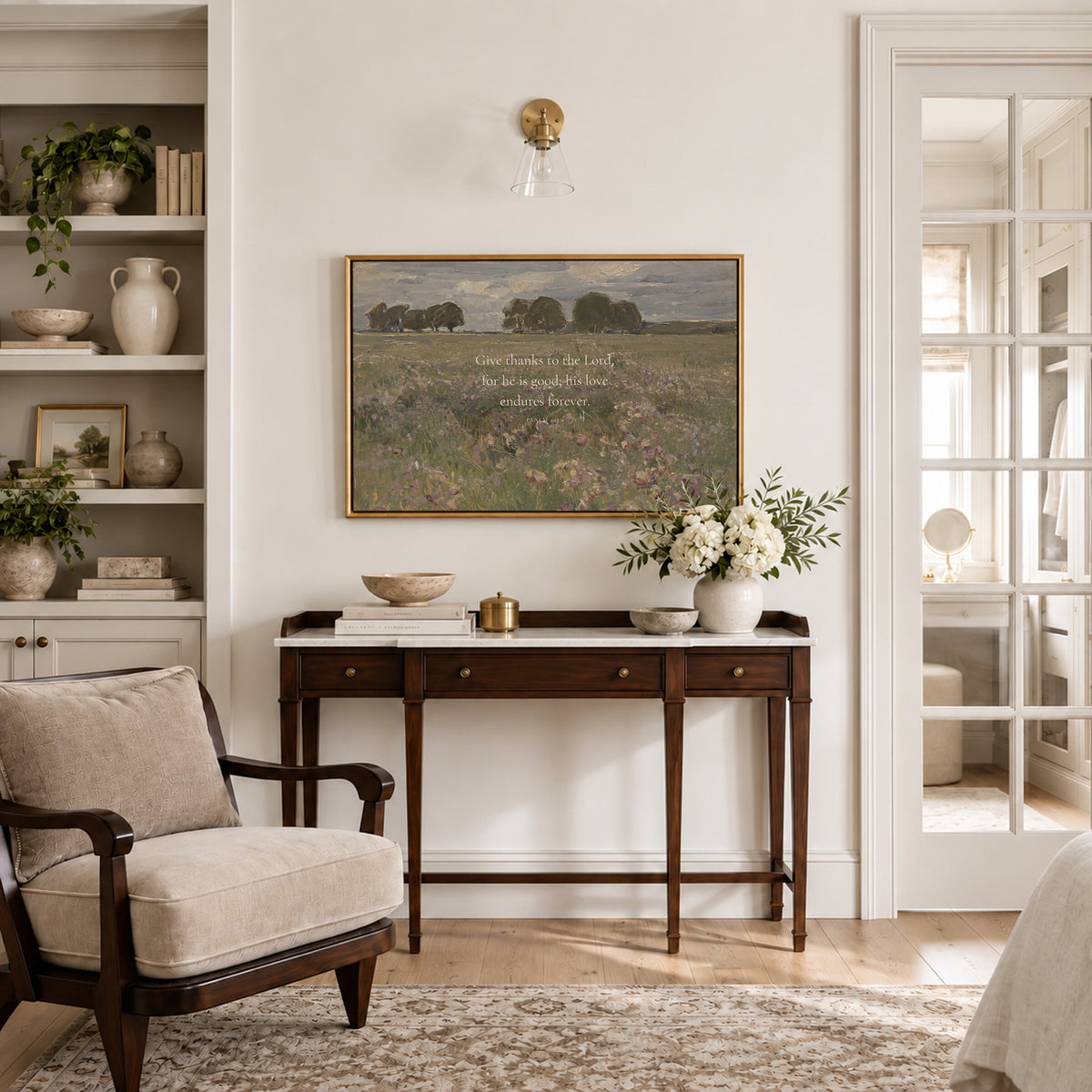 His Love Endures Ivory wall art