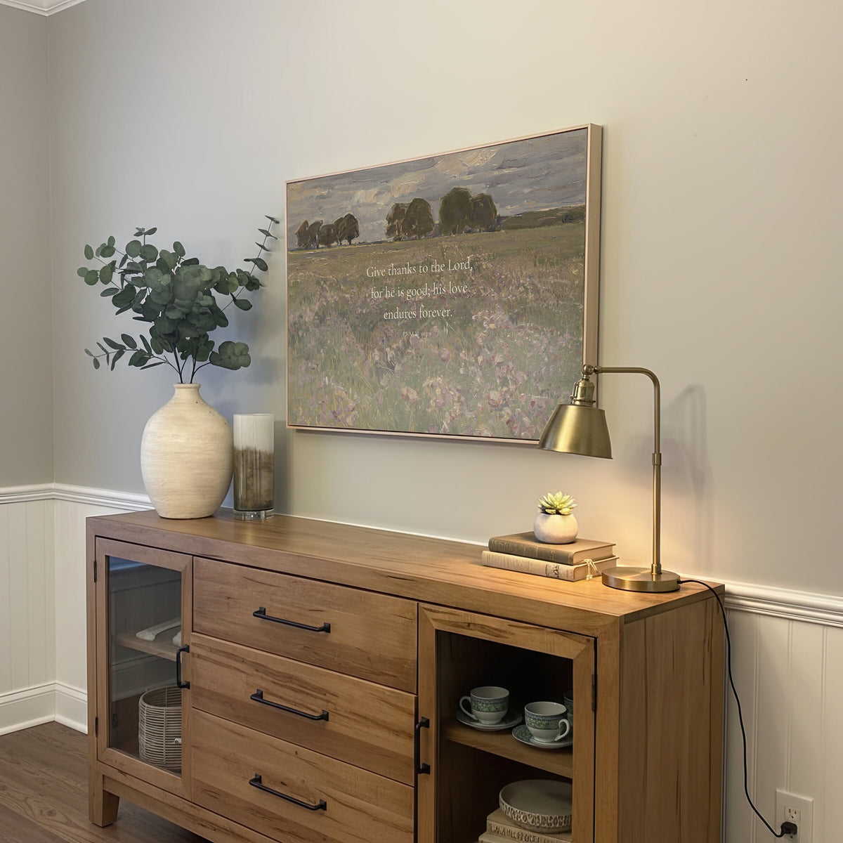 His Love Endures Ivory wall art