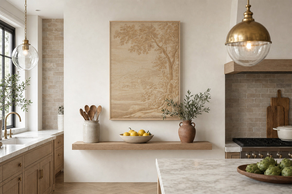 Sepia Tree Sketch Landscape wall art