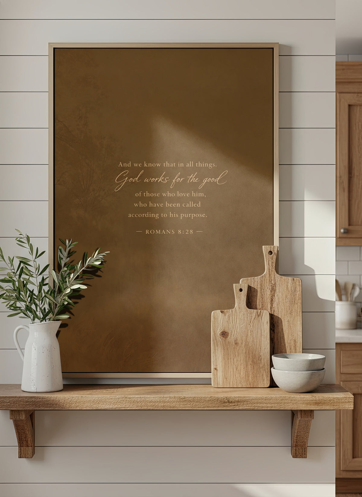 God Works for the Good — Romans 8:28 wall art