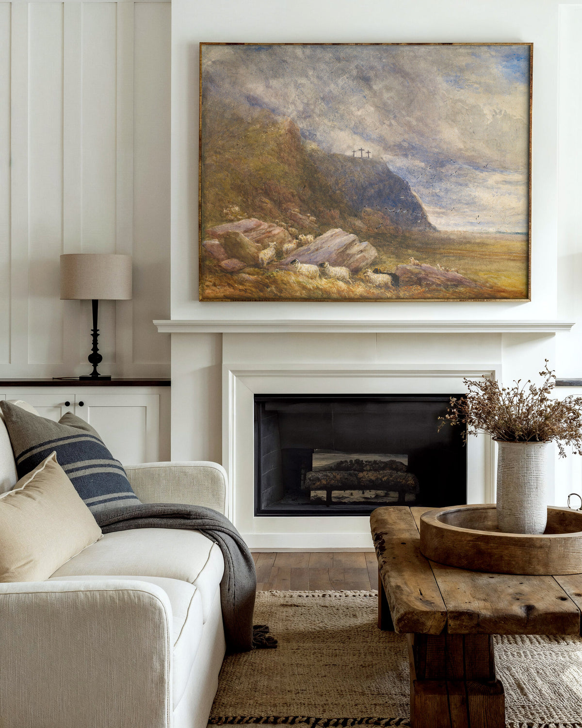 Three Crosses Above the Flock wall art