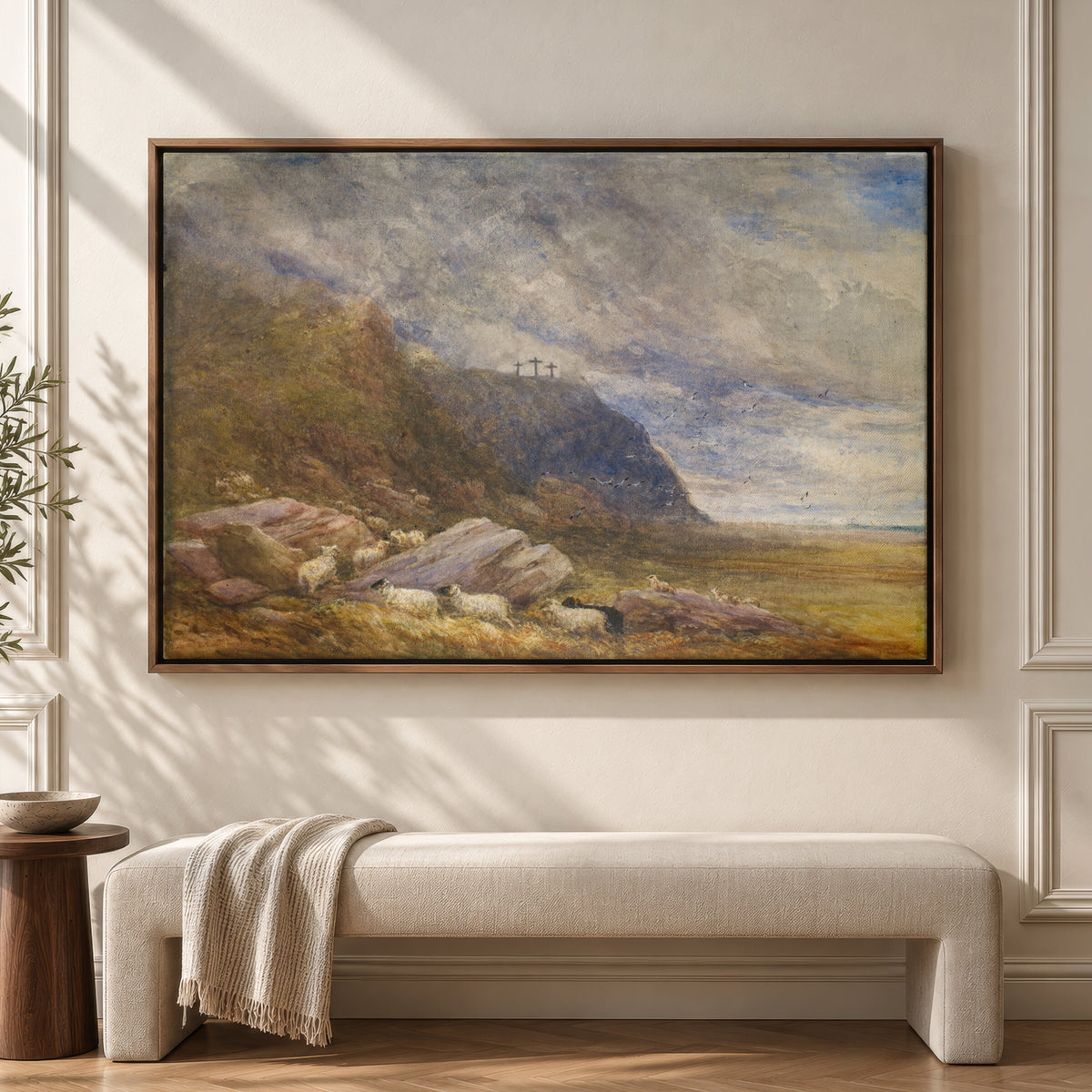 Three Crosses Above the Flock wall art