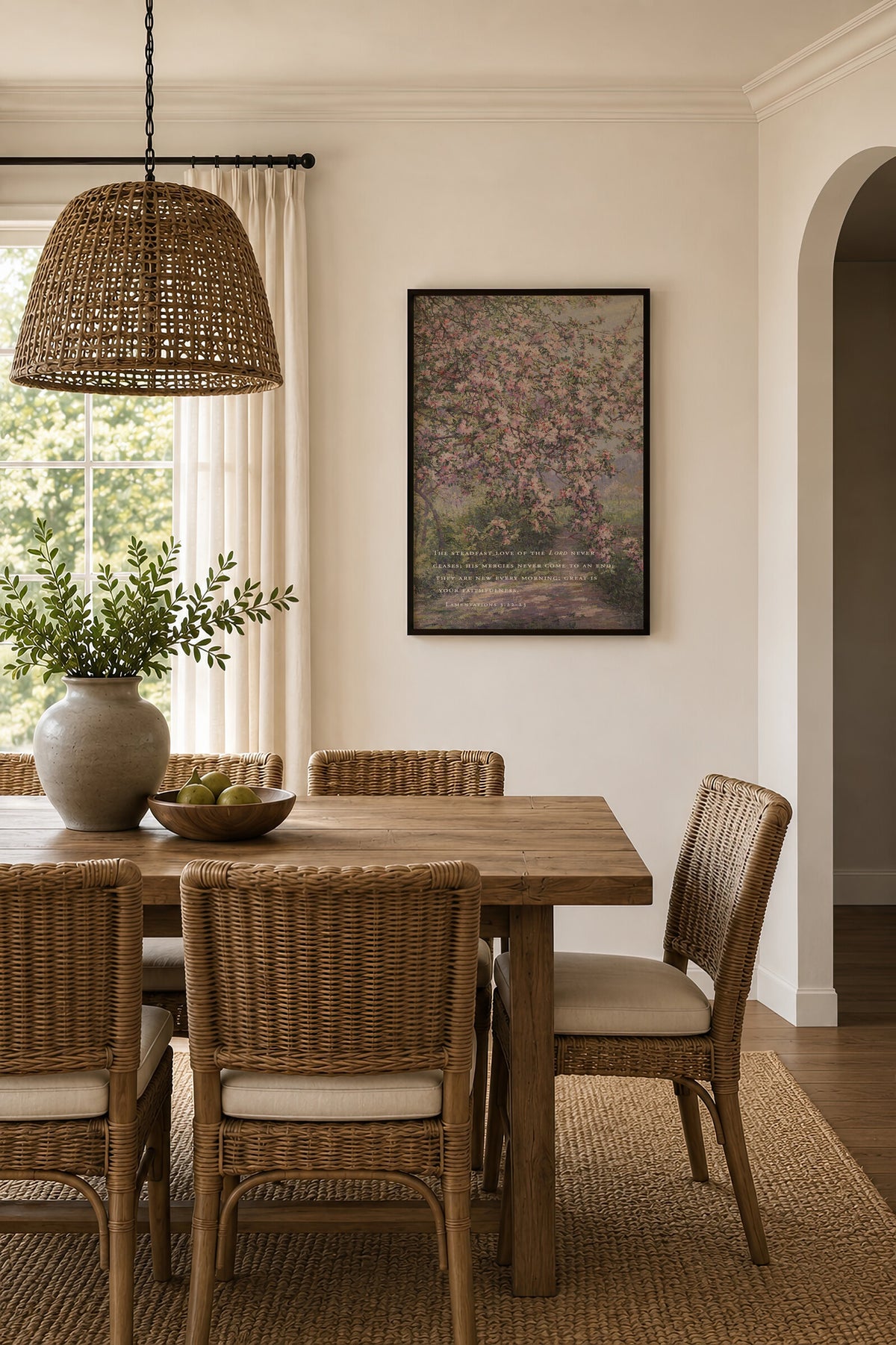 New Every Morning Blossoms — Lamentations 3:22-23 wall art