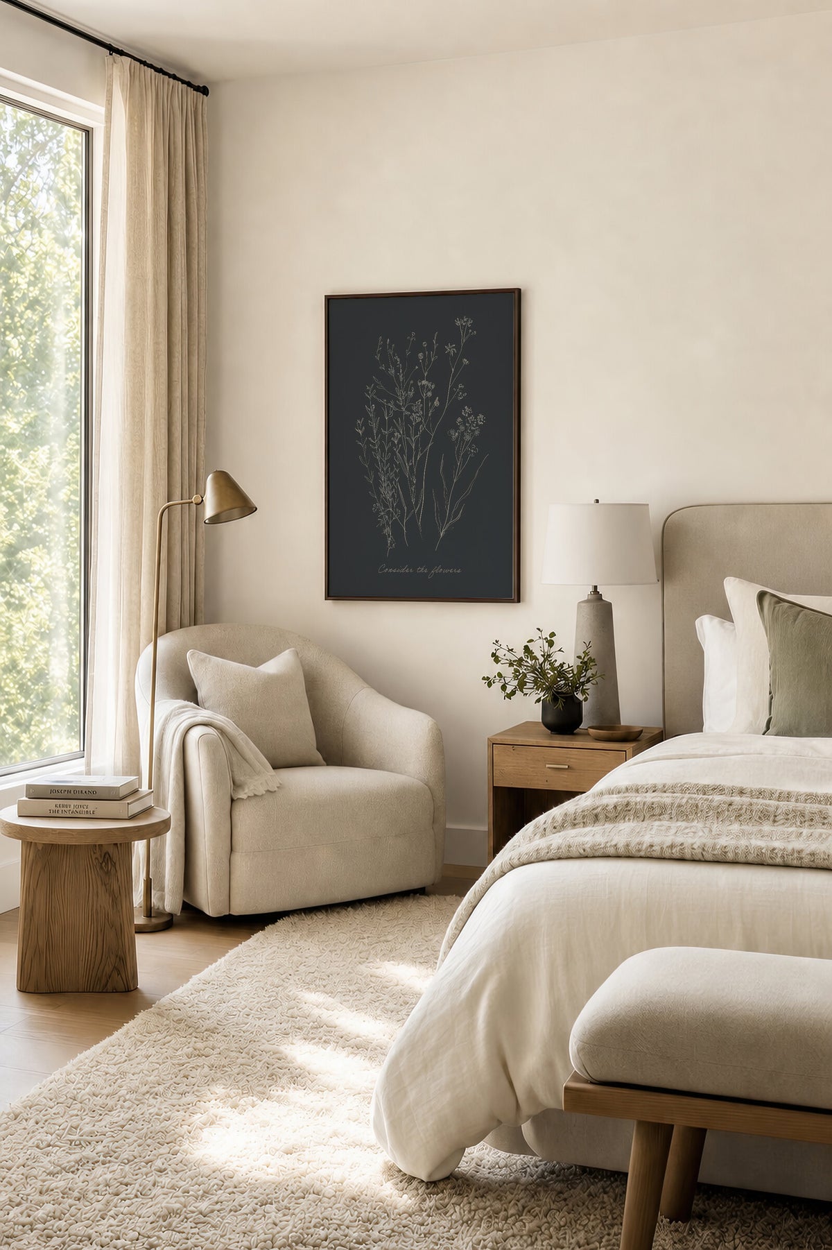 Consider the Flowers — Charcoal Botanical wall art