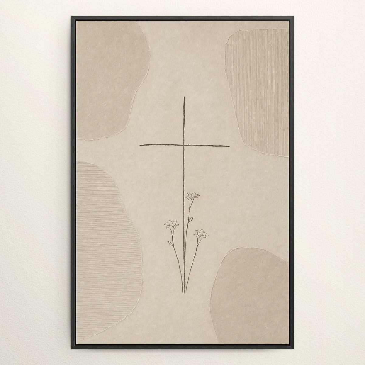 Minimalist Cross Lilies Sketch wall art