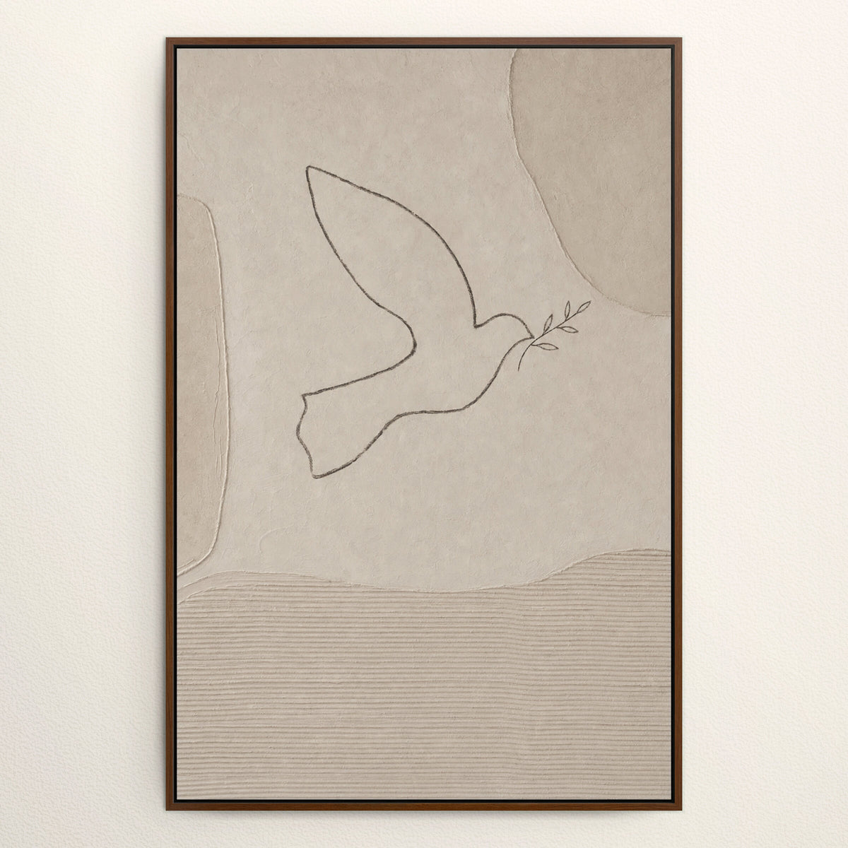 Dove With Olive Branch Line Art wall art