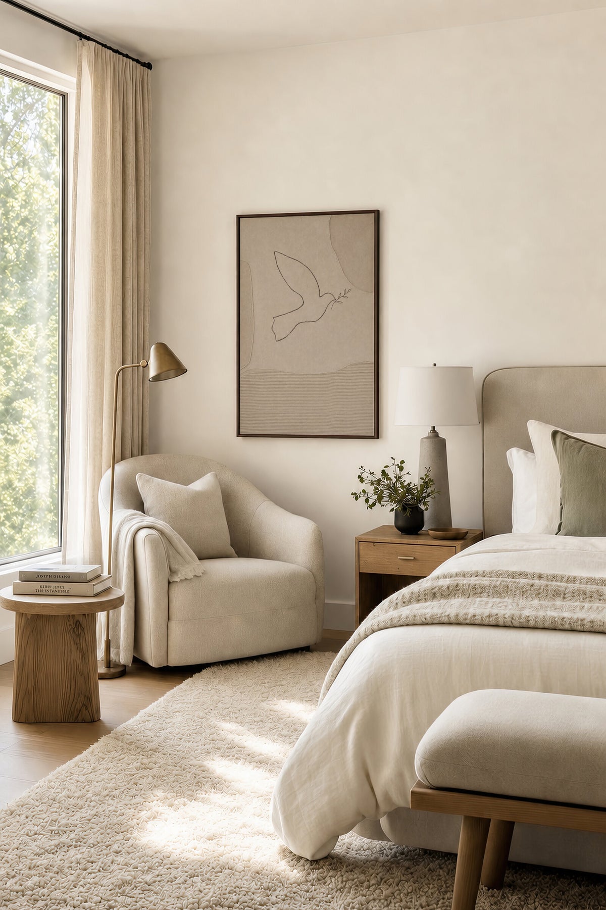 Dove With Olive Branch Line Art wall art