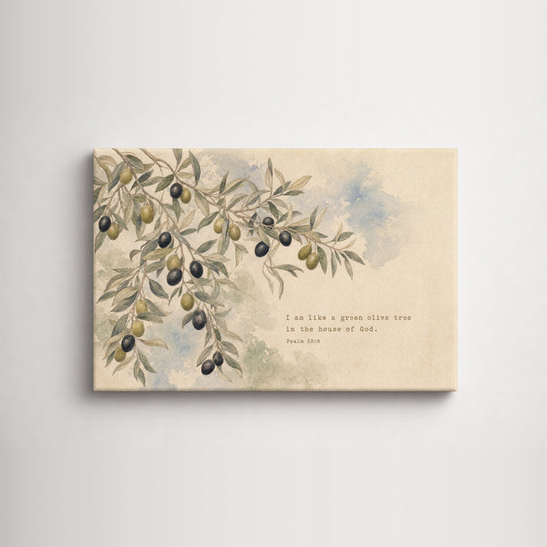 Olive Branch — Psalm 52:8 unframed canvas