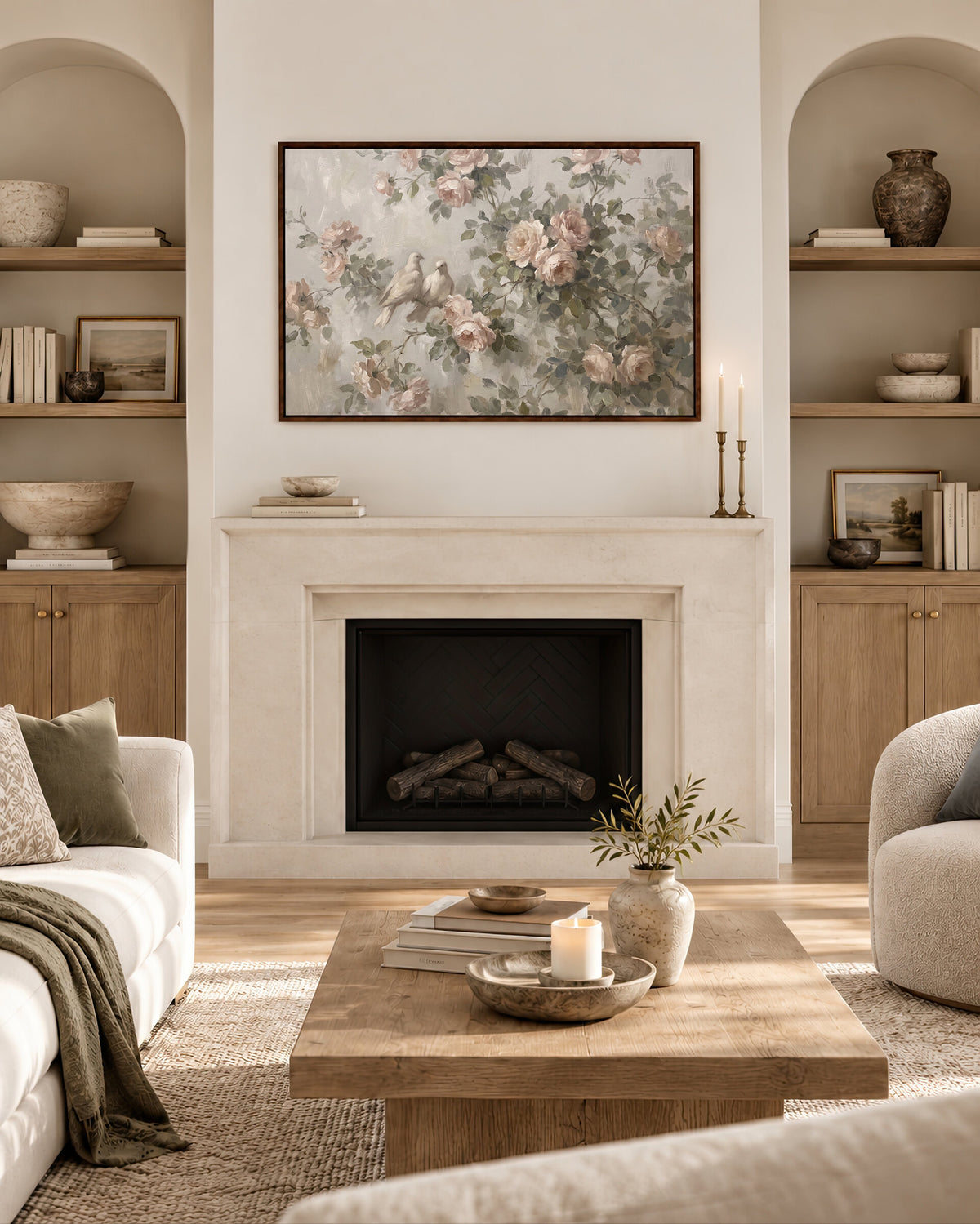 Roses and Doves wall art
