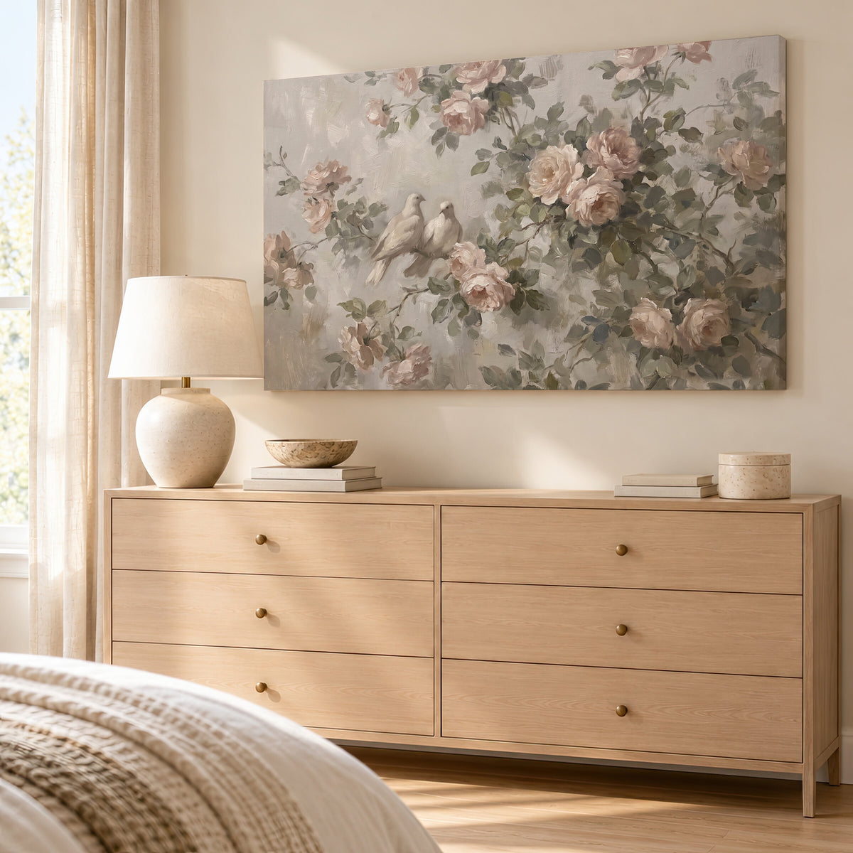 Roses and Doves wall art