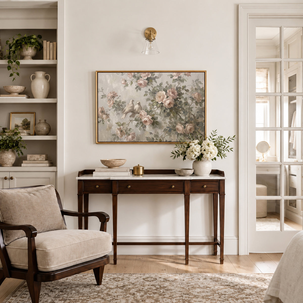 Roses and Doves wall art