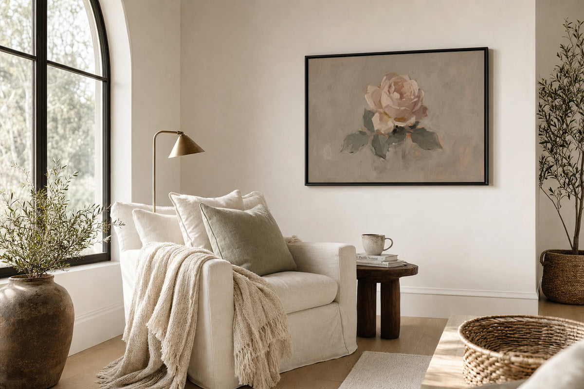 One Blush Rose wall art