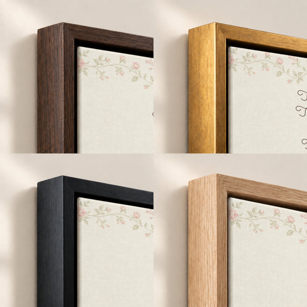Nursery Blessing Soft Florals frame finish options