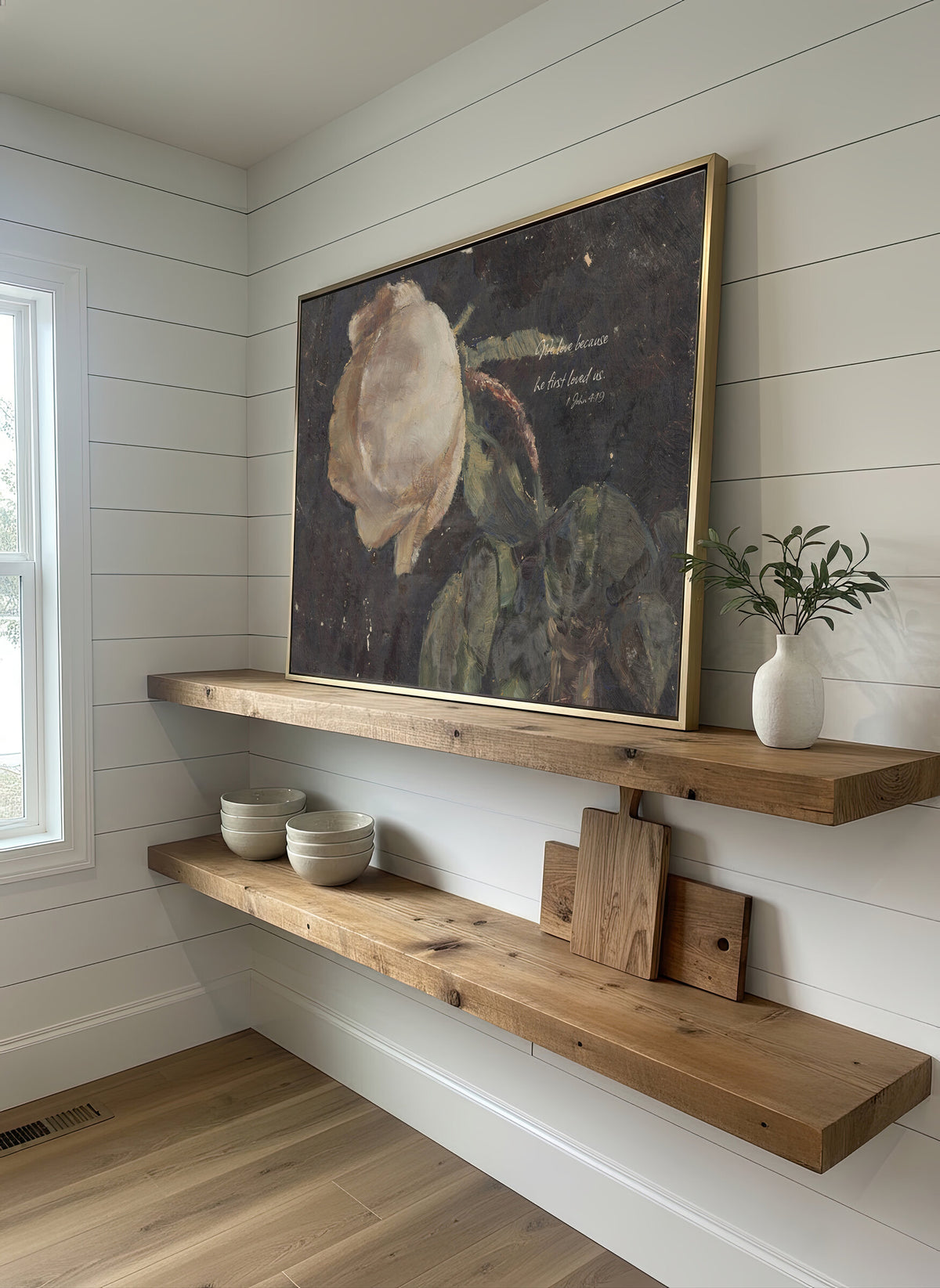 Because He First Loved Us Ivory wall art