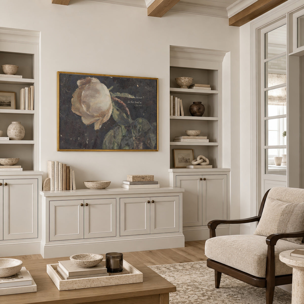 Because He First Loved Us Ivory wall art