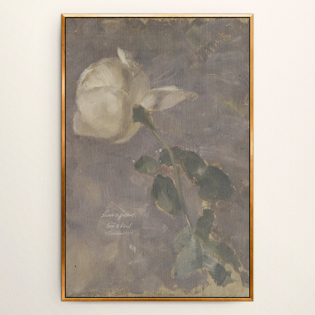 Love Is Patient Ivory Quiet Script wall art