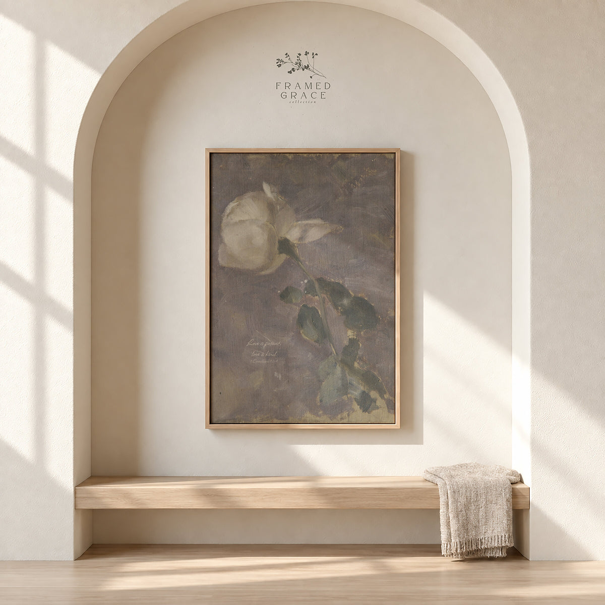 Love Is Patient Ivory Quiet Script wall art