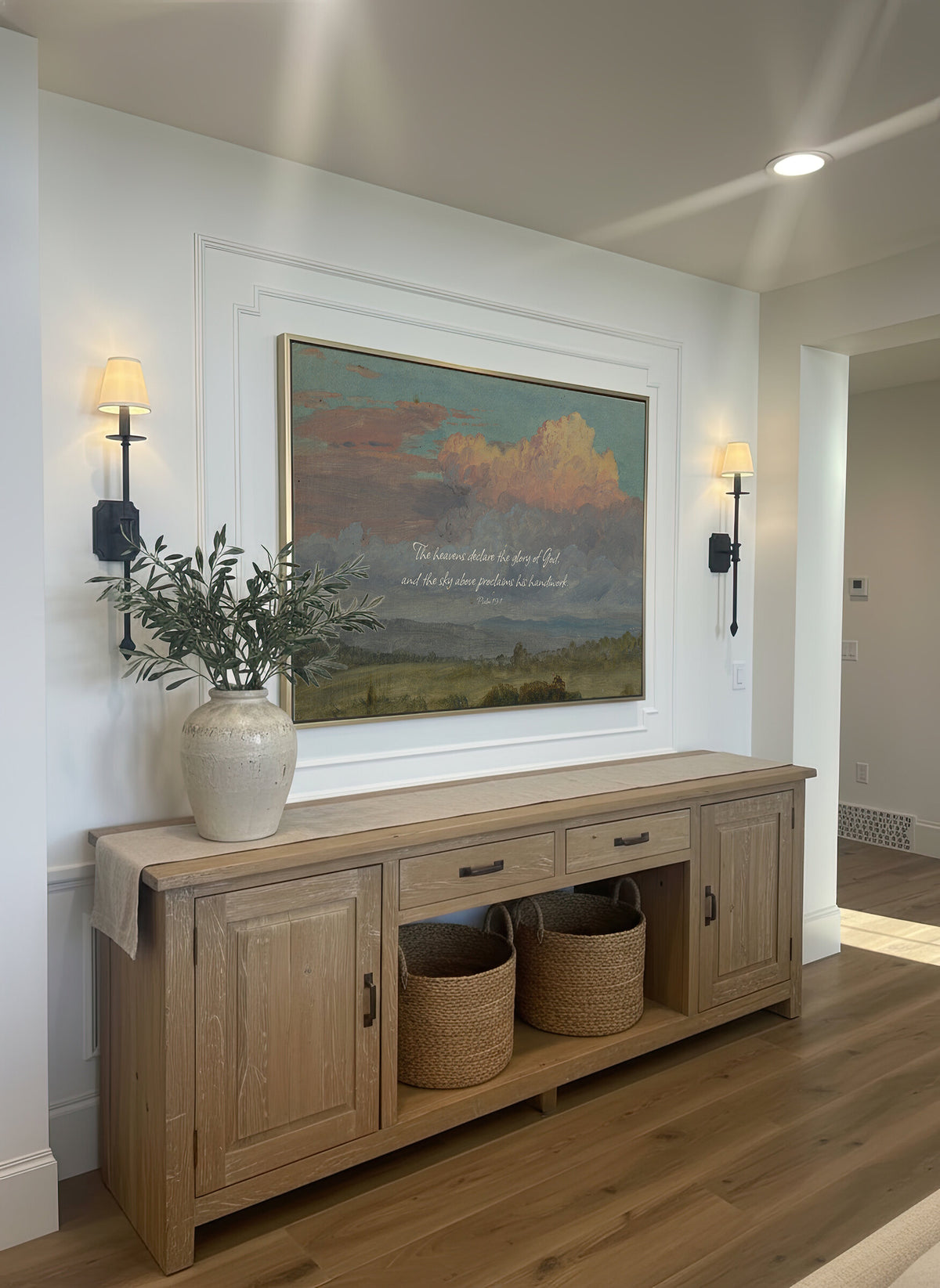 Pink Clouds over the Meadow wall art